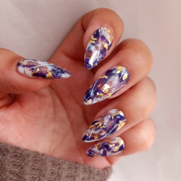 Purple Amethyst inspired luxury Press On Nails pPN16 - Picture 6 of 6